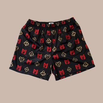 Black & Red Playing Card Shorts