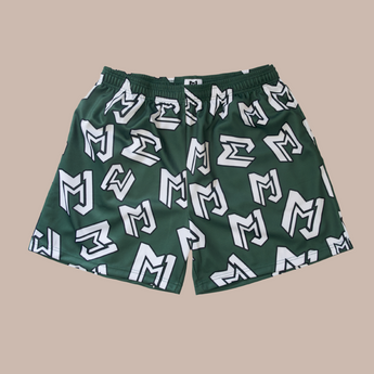 Green & White Logo Shorts