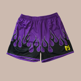 Purple & Black Flame Shorts