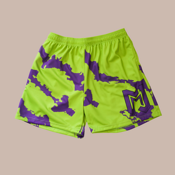 Green & Purple Tie Dye Shorts