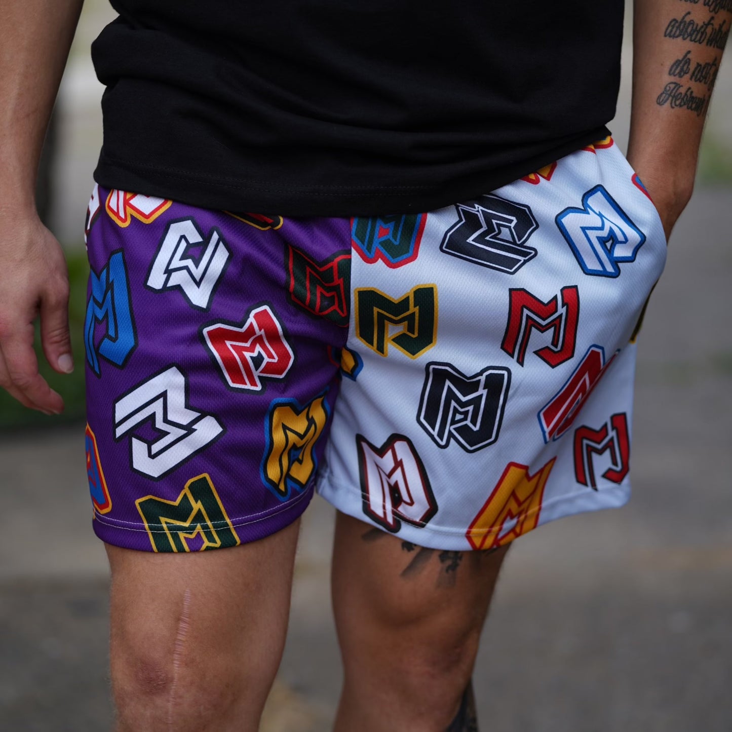 Black and Grey MJM Custom Print Shorts – MJM Hoops