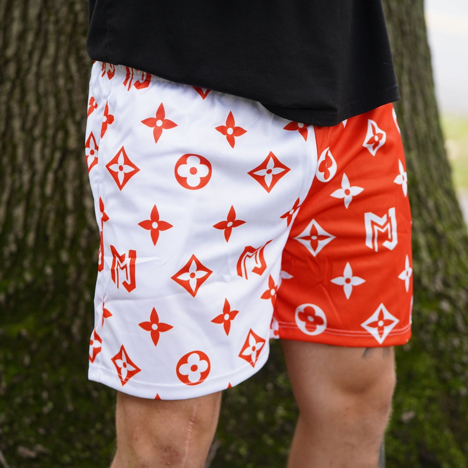 Black and Grey MJM Custom Print Shorts – MJM Hoops