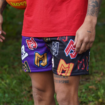 MJM Multi Color Logo's Split Dye Black & Purple