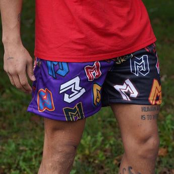 MJM Multi Color Logo's Split Dye Black & Purple