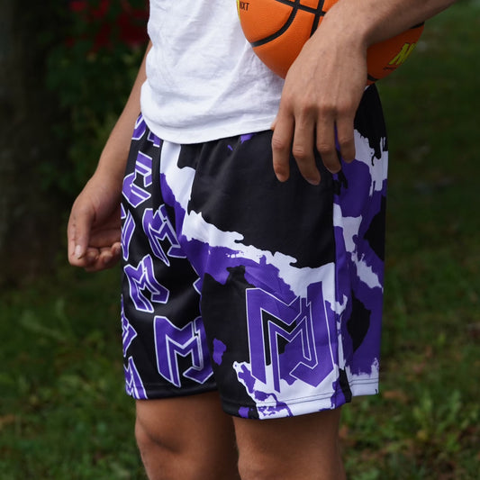 Black and Grey MJM Custom Print Shorts – MJM Hoops