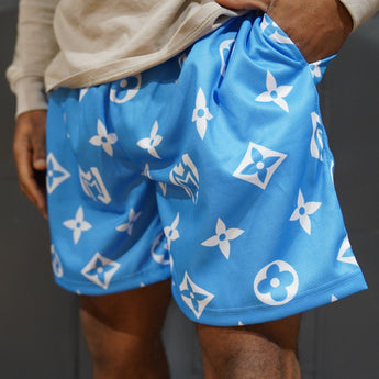 Carolina Blue MJM Custom Print Shorts