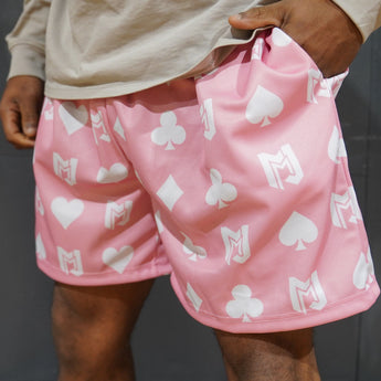 Pink & White MJM Playing Card Shorts