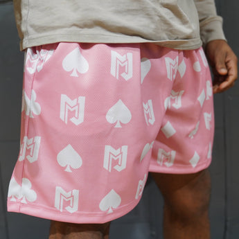 Pink & White MJM Playing Card Shorts