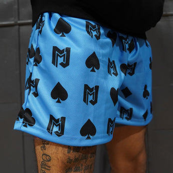 Carolina Blue & Black MJM Playing Card Shorts