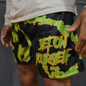 Green & Black B.O.Y. Tie Dye Split Shorts