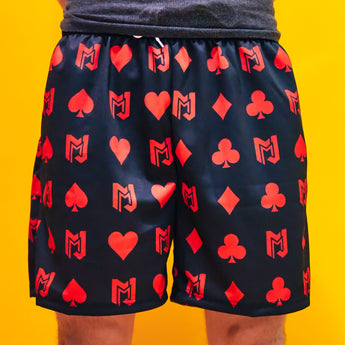 Black & Red MJM Playing Card Shorts