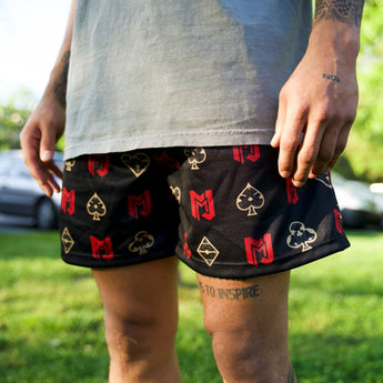 Black & Red Playing Card Shorts