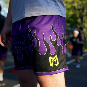 Purple & Black Flame Shorts