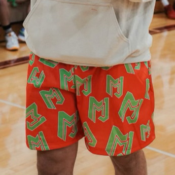 Christmas Edition Red and Green Logo Shorts