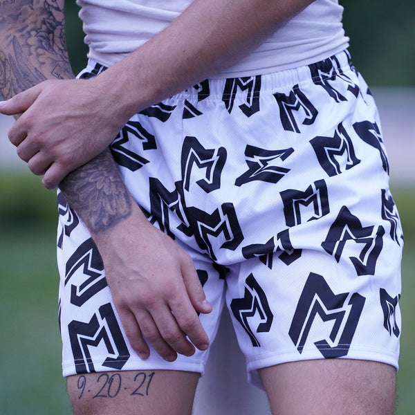 Black and Grey MJM Custom Print Shorts – MJM Hoops