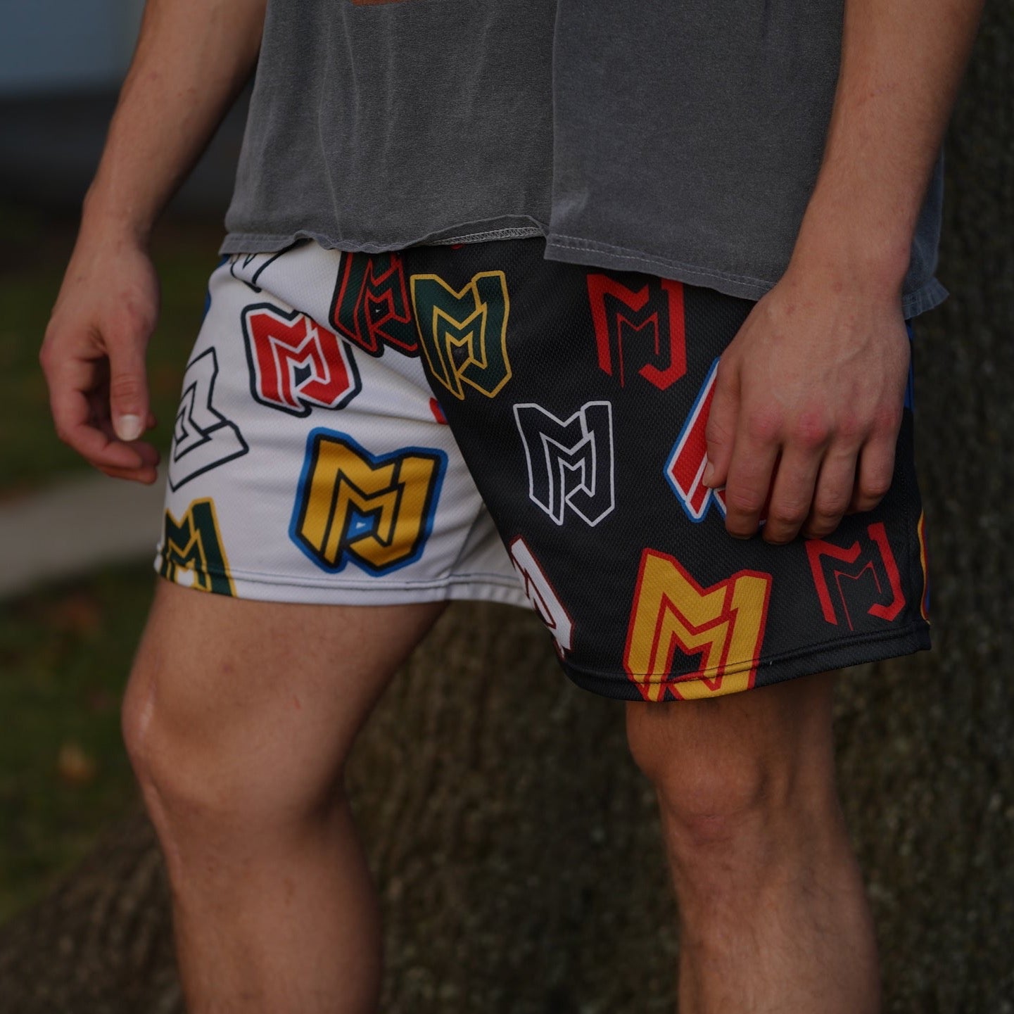 Black and Grey MJM Custom Print Shorts – MJM Hoops